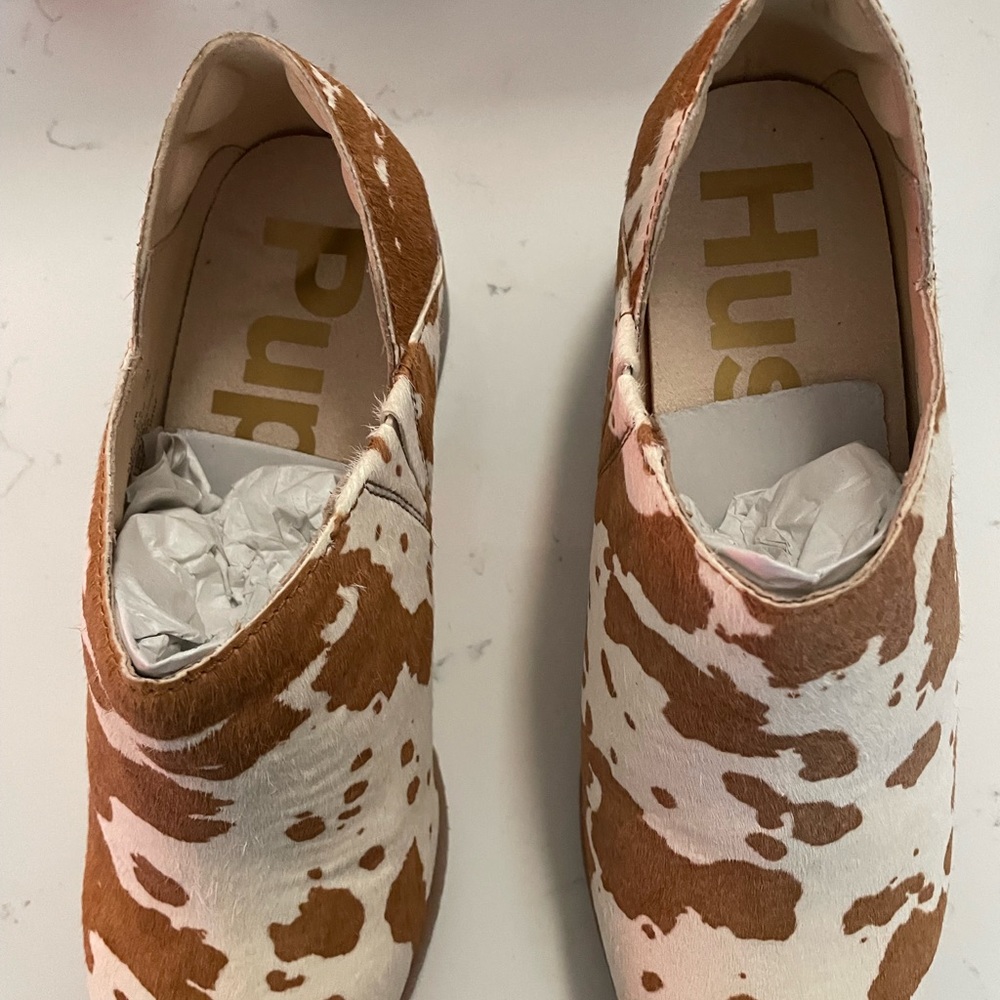 NEW Hush Puppies Women's Cream & White Cow Print Flat and Loafer Shoes Size 8.5 - Picture 5 of 12